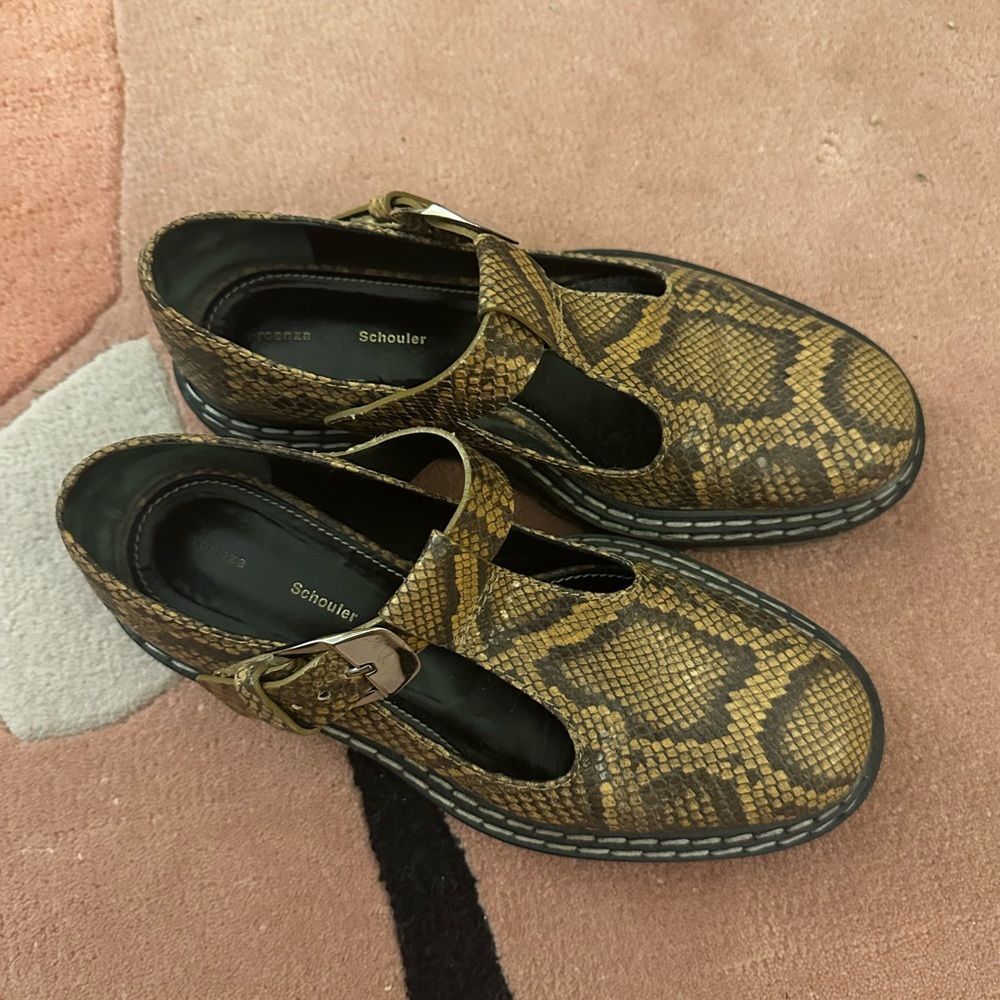 Proenza Schouler Lug Sole Snakeskin Mary Janes - Picture 3 of 4